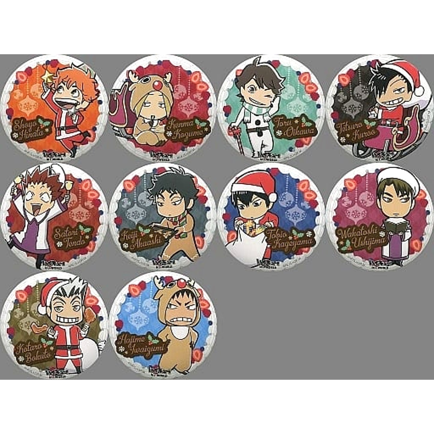Haikyu!! Shoyo Hinata & Others 75mm Can Badge Xmas2018 in J-World Tokyo Limited All 10 Types Set Buttons [USED]