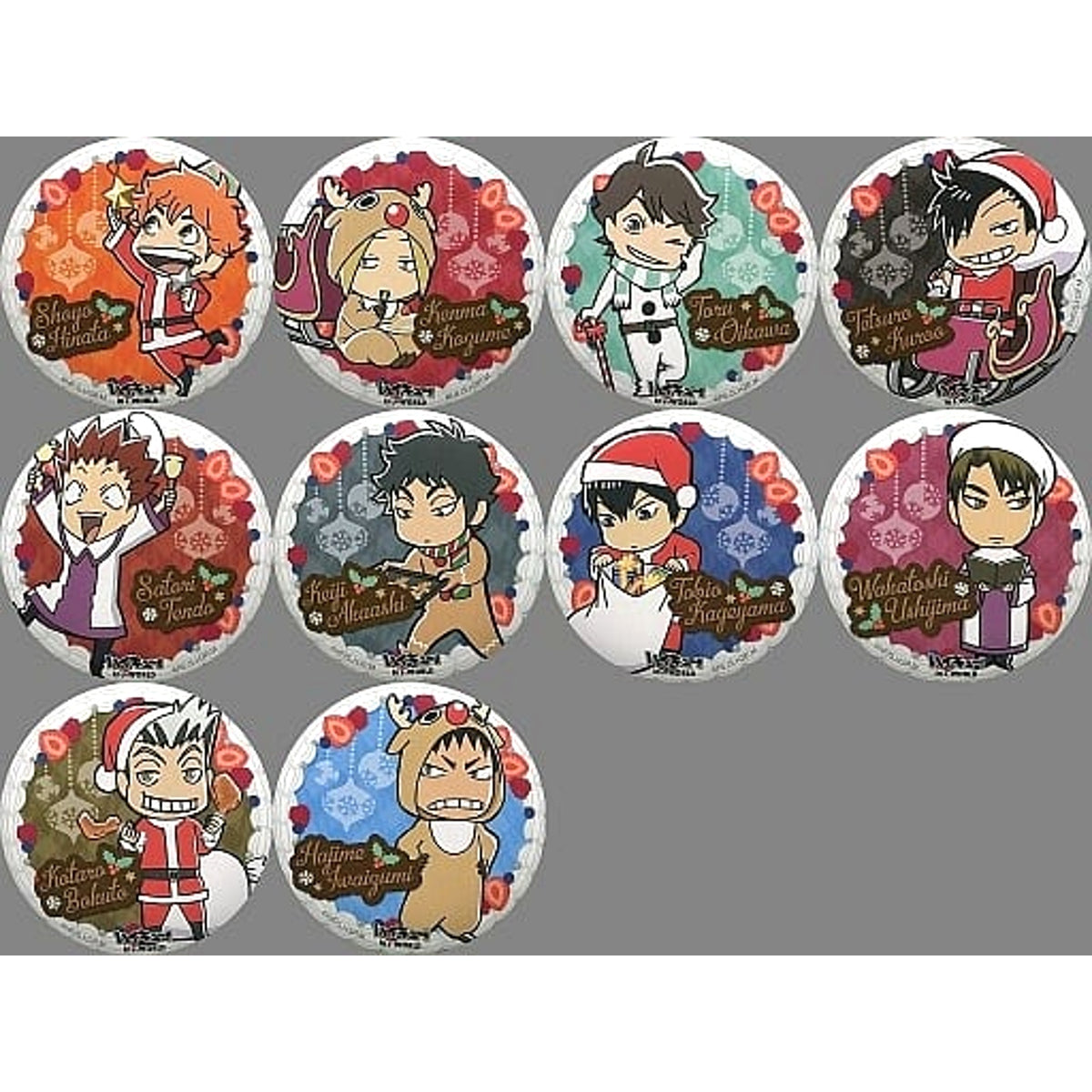 Haikyu!! Shoyo Hinata & Others 75mm Can Badge Xmas2018 in J-World Tokyo Limited All 10 Types Set Buttons [USED]