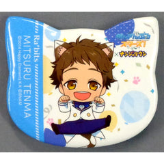 Ensemble Stars! Mitsuru Tenma Cat Shaped Can Badge Collection C Namja Town Cat*Festival Limited Buttons [USED]