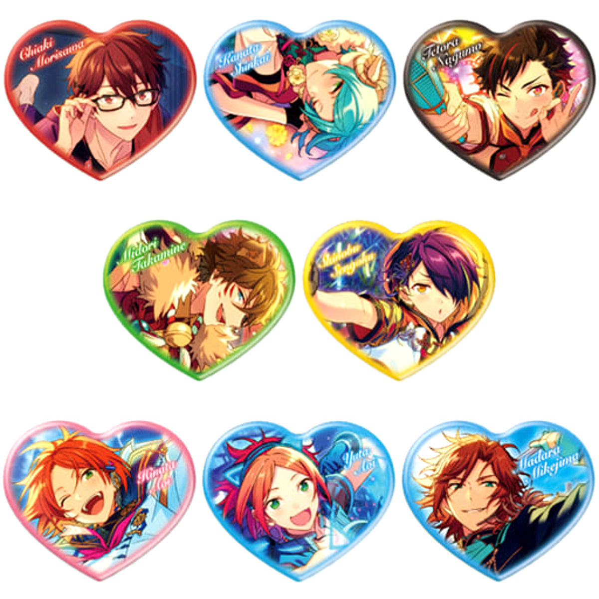 Ensemble Stars! Chiaki Morisawa & Others Heart Can Badge Vol.4 All 8 Types Set Buttons [USED]