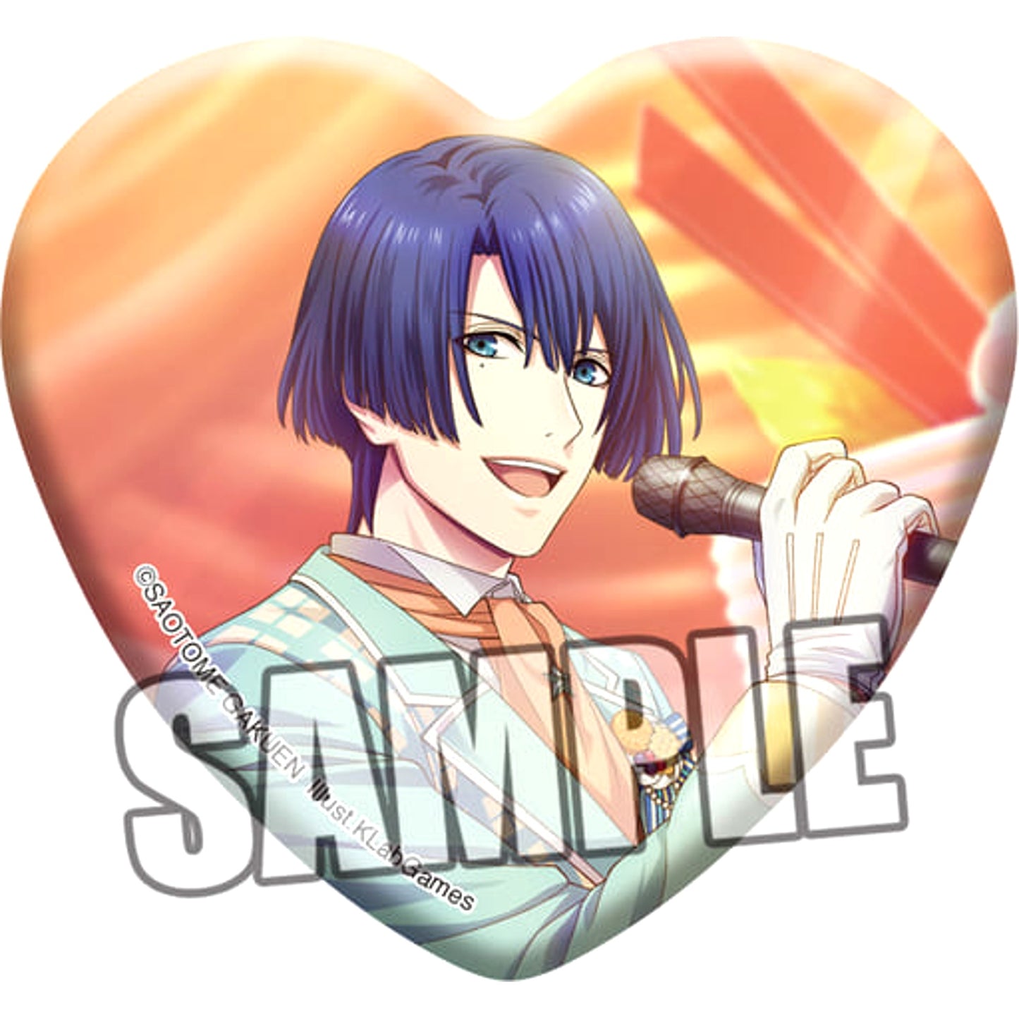 Uta no Prince Sama Shining Live Masato Hijirikawa Trading Heart Shaped Can Badge Sweet Cafe Live Another Shot Ver. Buttons [USED]