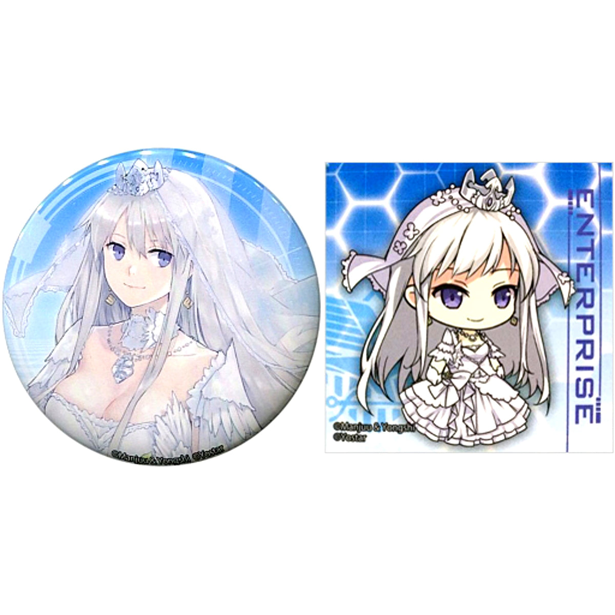 Enterprise Azur Lane Charat Kuji R Prize Button with Sticker [USED]