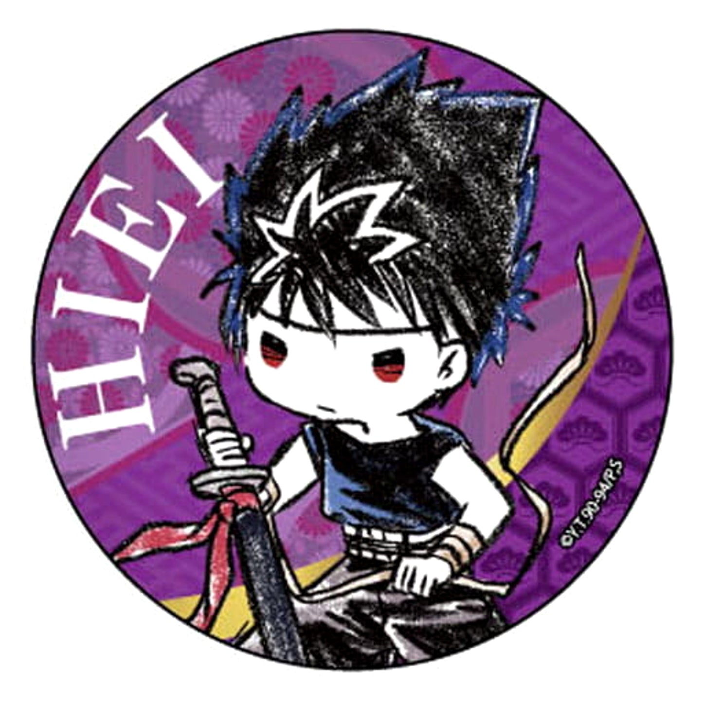 Yu Yu Hakusho Hiei Graph Art Design Can Badge 03 Buttons [USED]