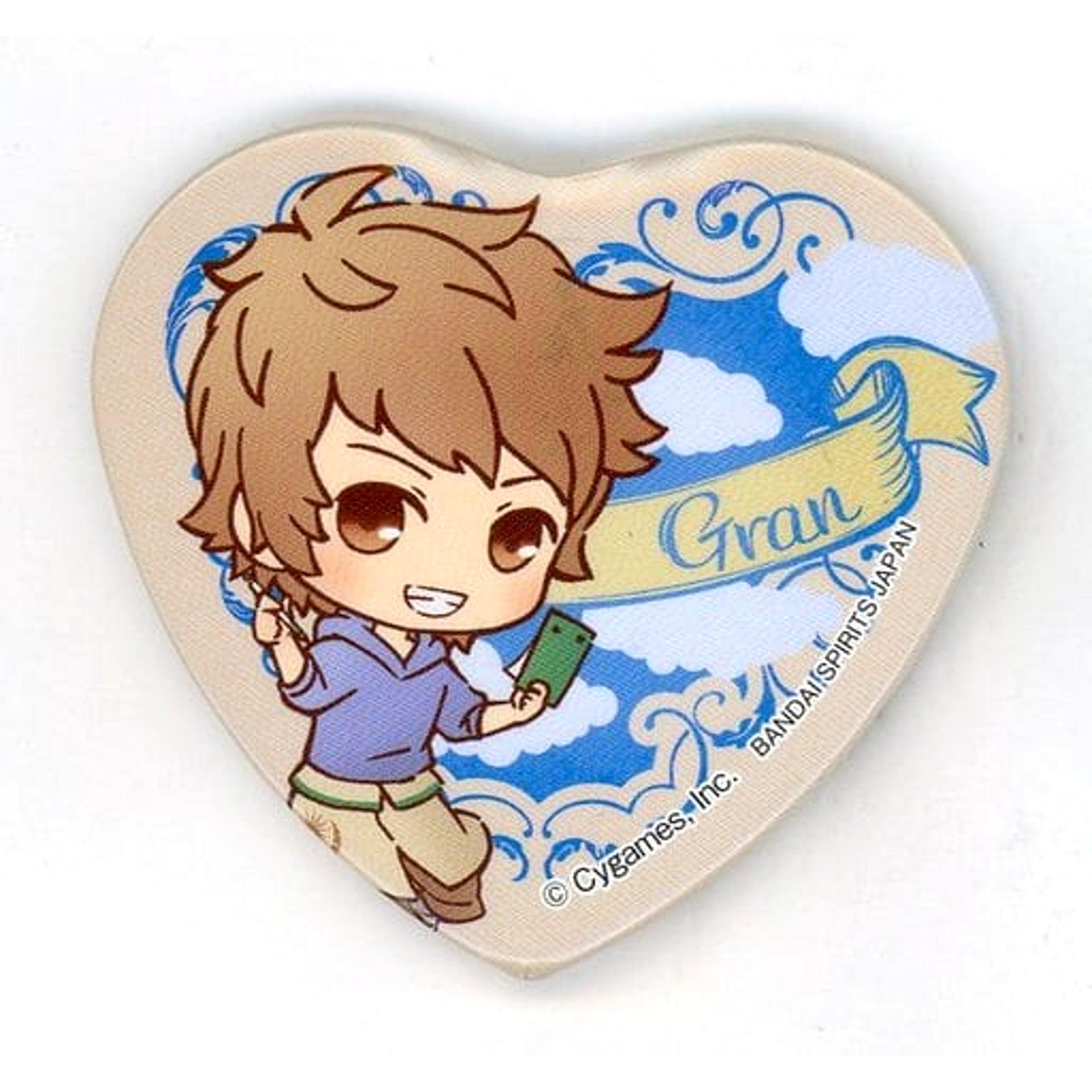 Granblue Fantasy Gran Heart Shaped Can Badge Enterbell at PRONTO Exclusive Buttons [USED]