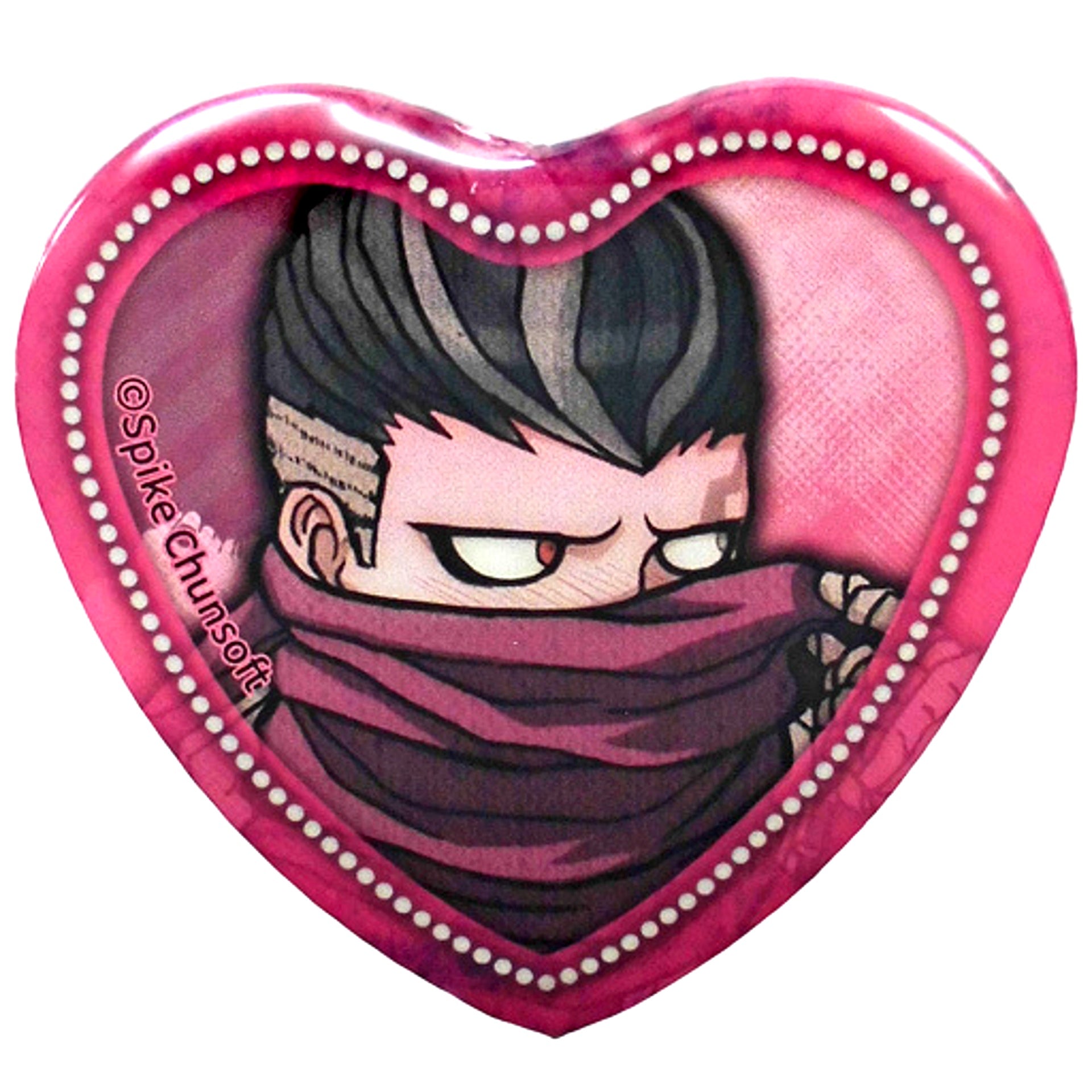 Gundham Tanaka Danganronpa Infinity in Namjatown 8th Anniversary All Despair Embarrassed Face Heart Button Collection Super Danganronpa 2 Ver. [USED]