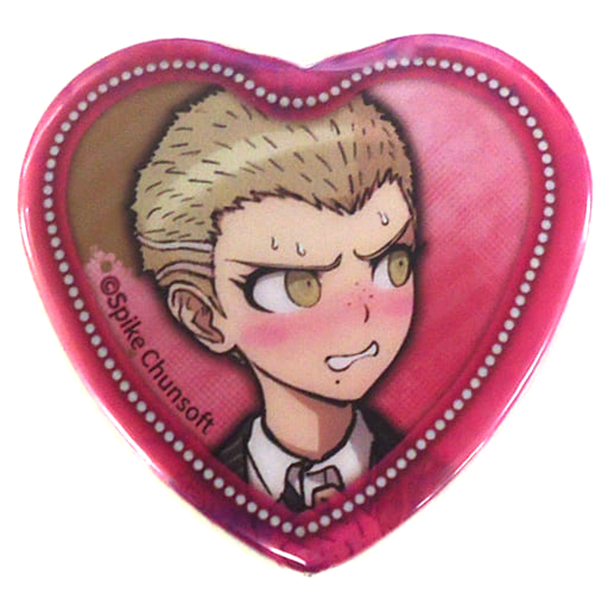 Danganronpa 8 Fuyuhiko Kuzuryu Blushing Heart Can Badge Collection Super Danganronpa 2 Ver. Namja Town 8th Anniversary! Zeiin Zetsubo Limited Buttons [USED]