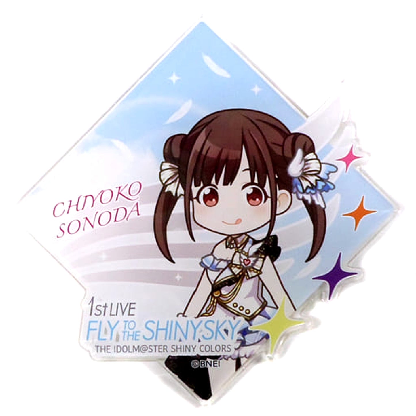 THE IDOLM@STER sHINY COLORs Chiyoko Sonoda Official Produce Badge 1st Live Fly to The Shiny Sky Limited Buttons [USED]