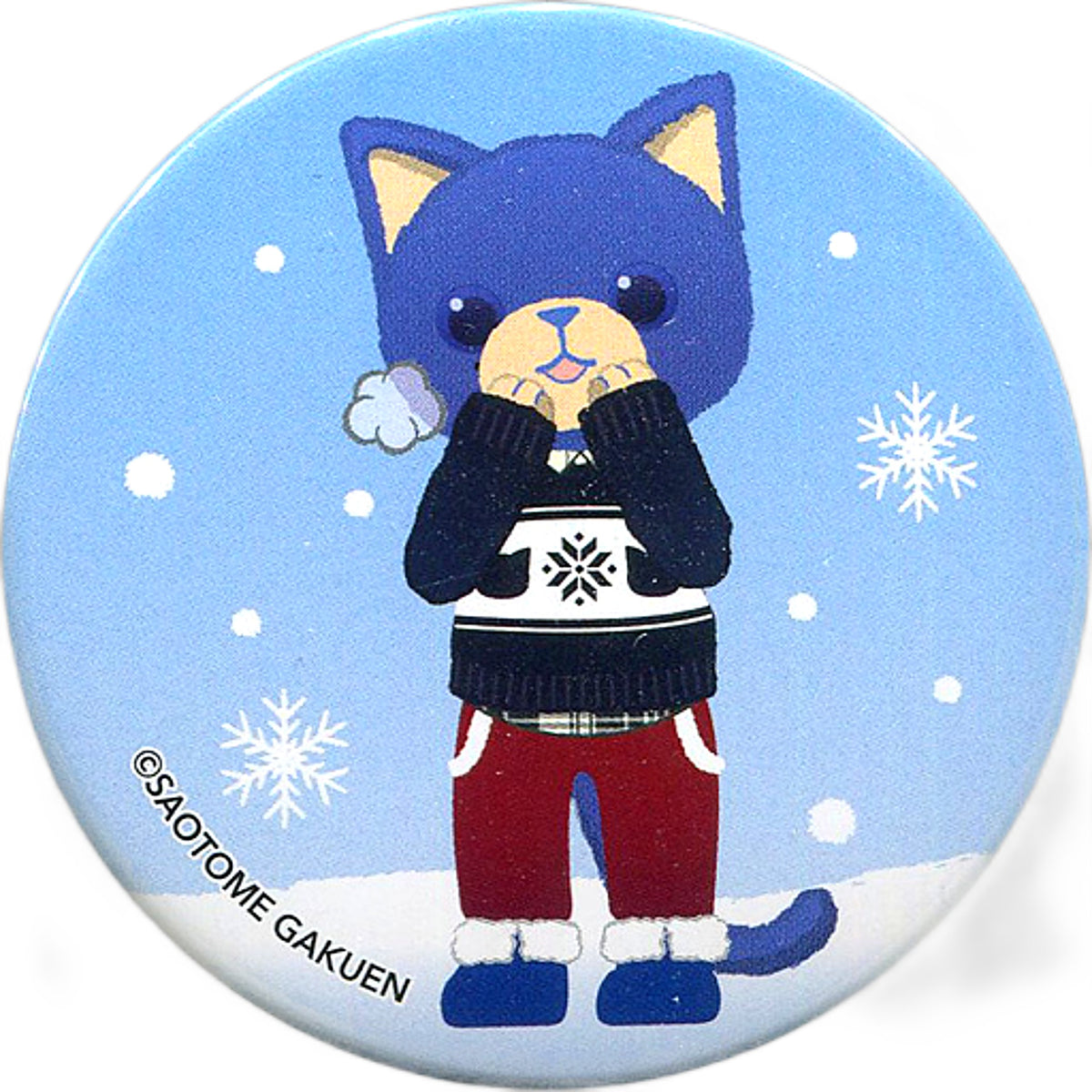 Masato Hijirikawa Cielo Uta no Prince Sama Prince Cat WINTER HOLIDAY Trading Tin Badge Happy Snow Ver. Lapel Pin [USED]