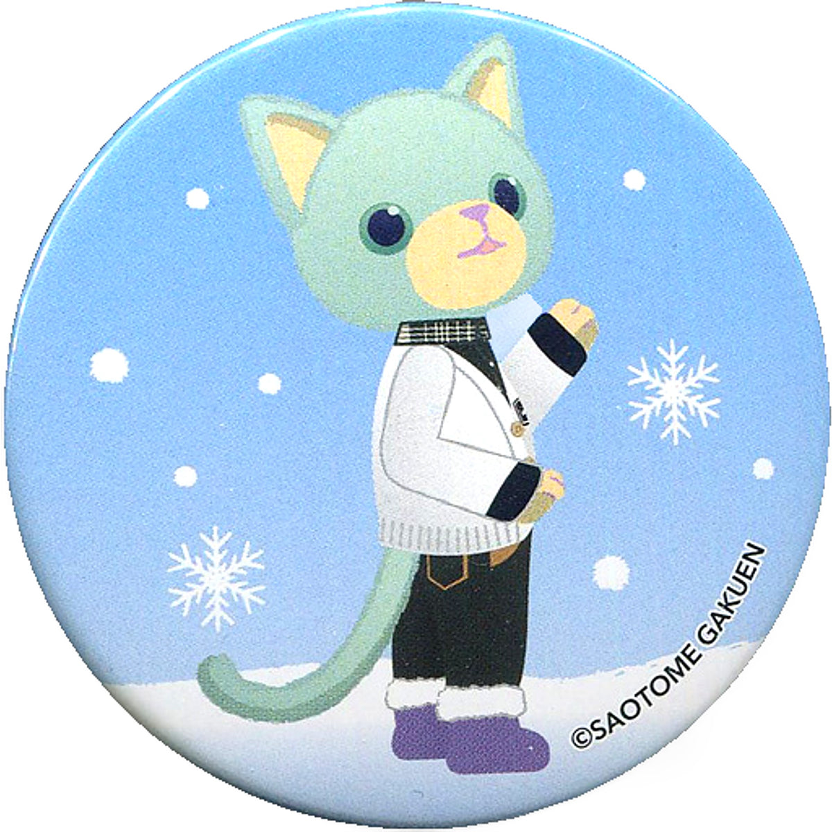 Ai Mikaze Lira Uta no Prince Sama Prince Cat WINTER HOLIDAY Trading Tin Badge Happy Snow Ver. Lapel Pin [USED]