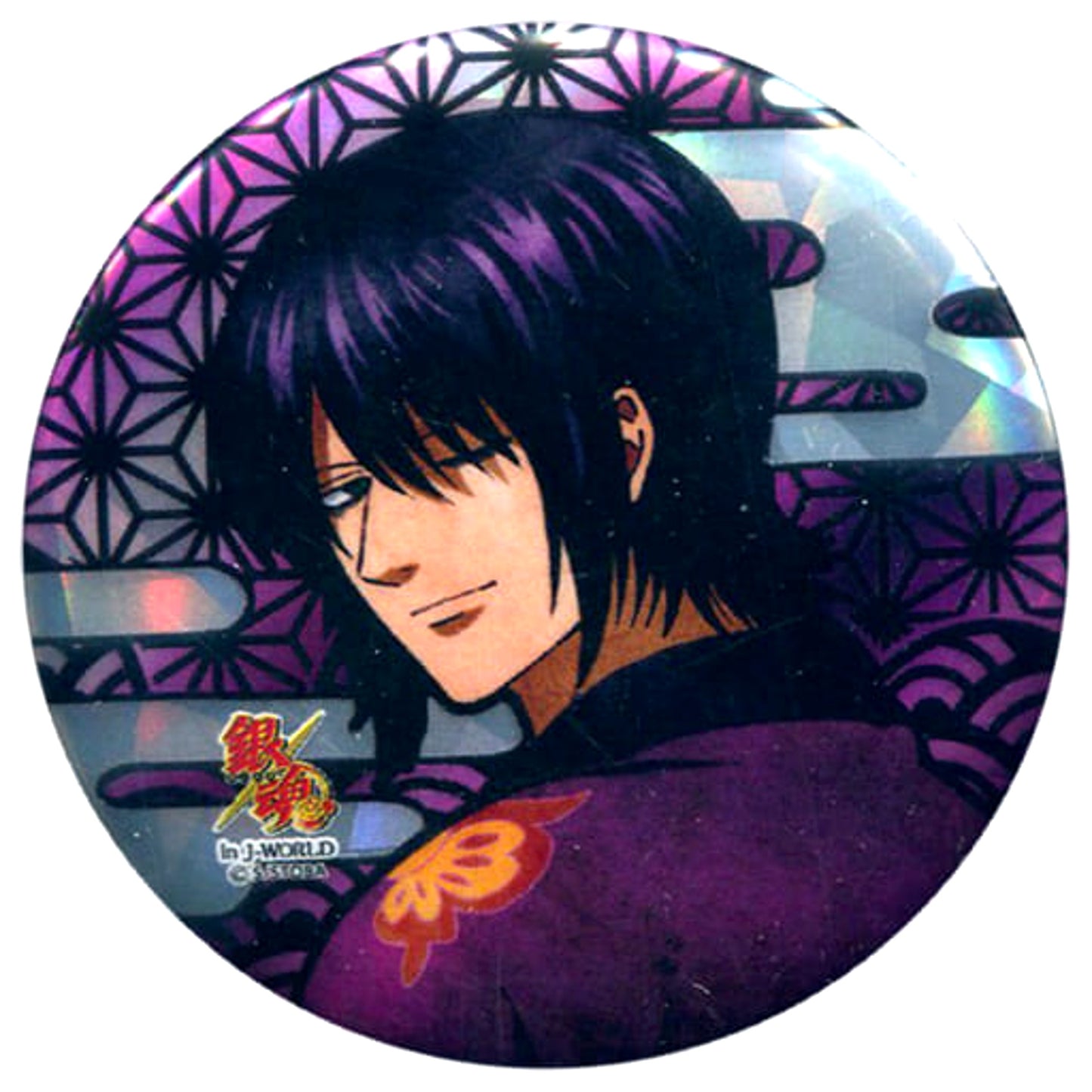 Shinsuke Takasugi Gintama.: Silver Soul Arc 56mm Button Gintama.: Silver Soul Arc Second Half in J-World Tokyo Limited Mini Game Gather Samurai! Shirogane Garapon Takasugi Prize [USED]