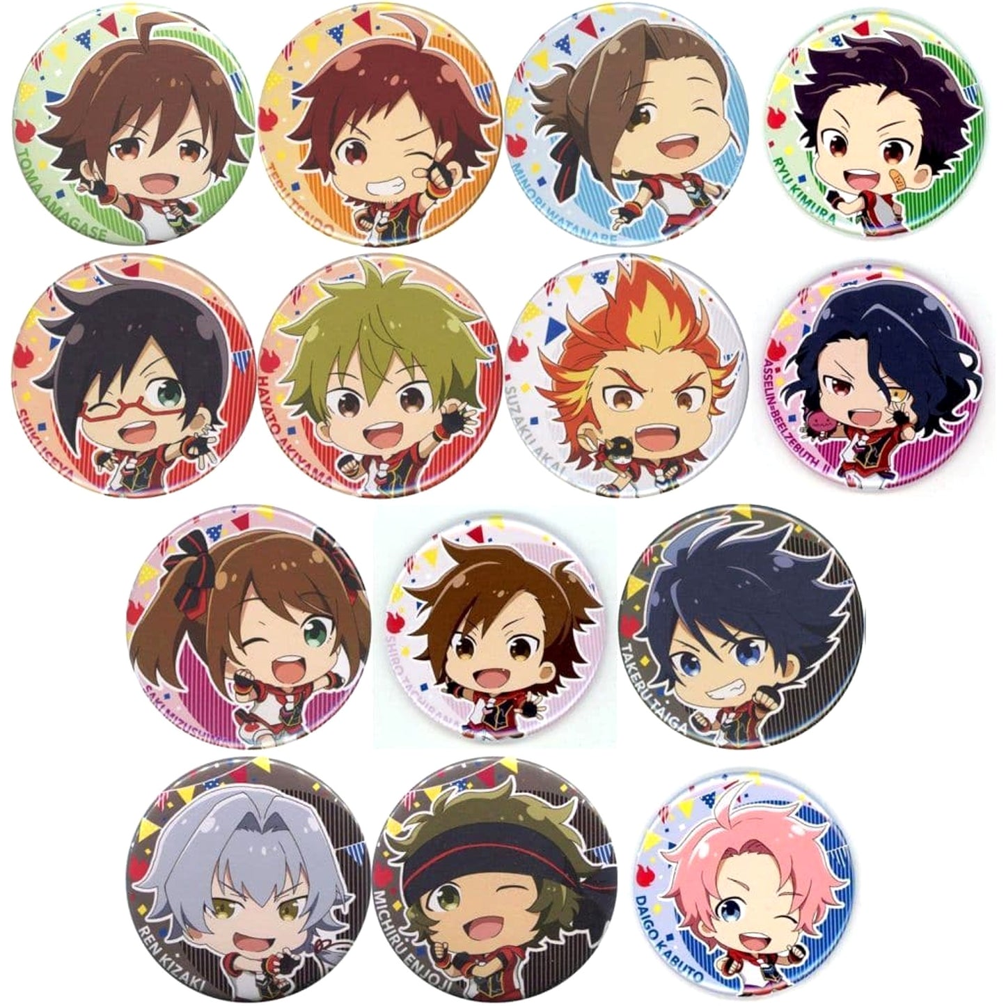 Teru Tendo & Others THE IDOLM@STER SideM All 14 Types Set Official Random Button Physical Producer Meeting 315 Sp@Rkling Time with All!!! Limited [USED]