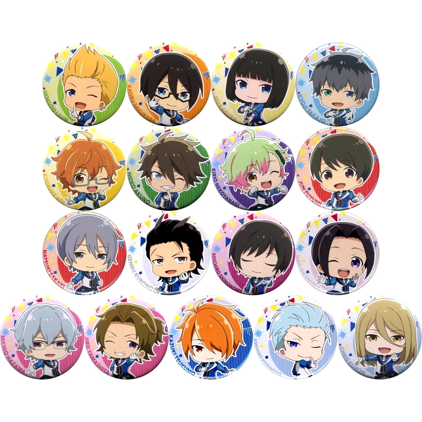 THE IDOLM@STER SideM Kaoru Sakuraba & Others Official Trading Can Badge Intelligent Producer Meeting 315 Sp@Rkling Time with All!!! Limited All 17 Types Set Buttons [USED]
