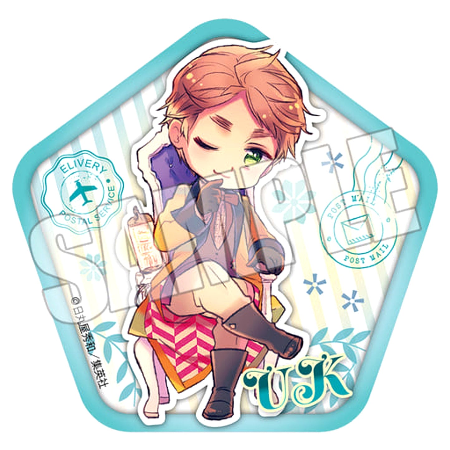 United Kingdom Hetalia World Stars Pentagonal Button Collection [USED]