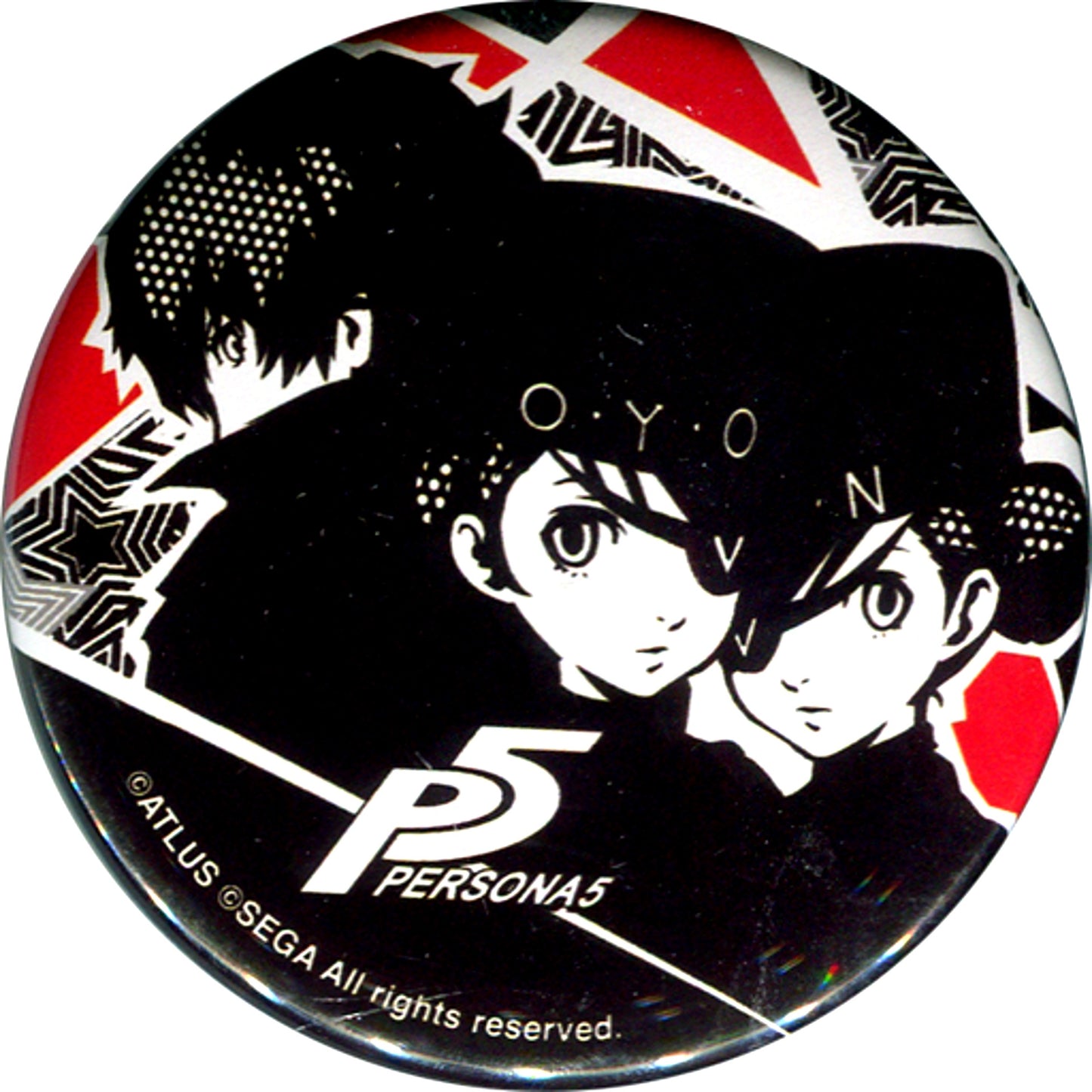 Justine and Caroline Persona 5 Trading Button Coop Ver. [USED]