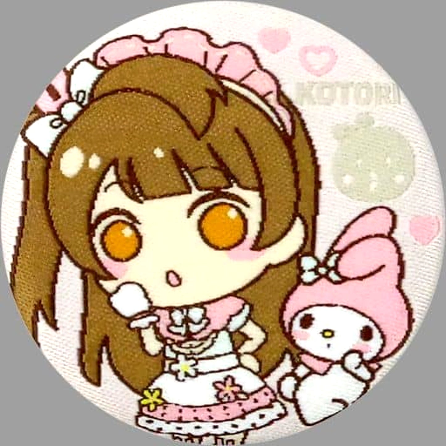 Puchiguru Love Live! X Sanrio Characters Kotori Minami My Melody Woven Embroidery Can Badge M's Buttons [USED]