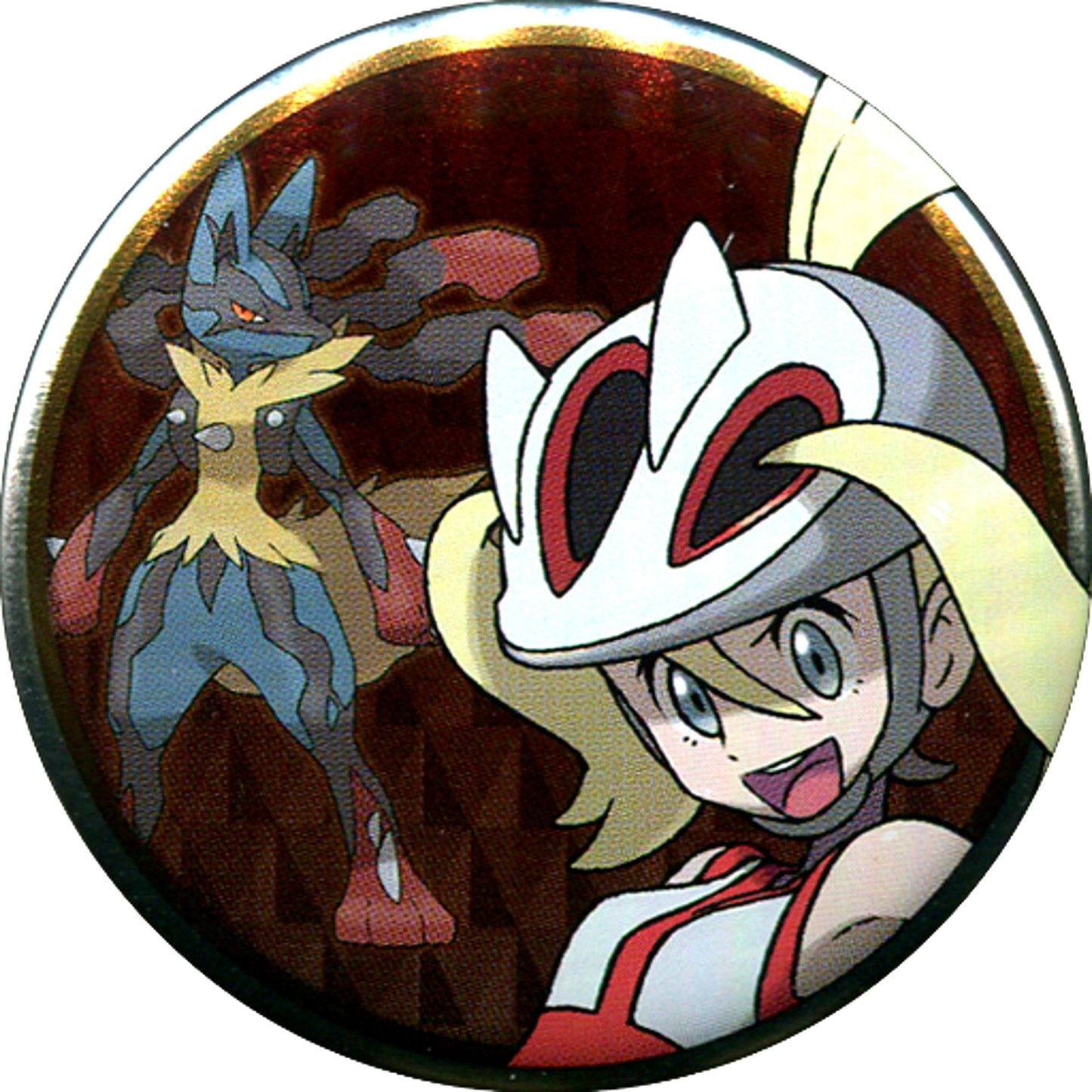 Korrina & Lucario Pokemon Button Collection Kalos Region Pokemon Center Limited [USED]
