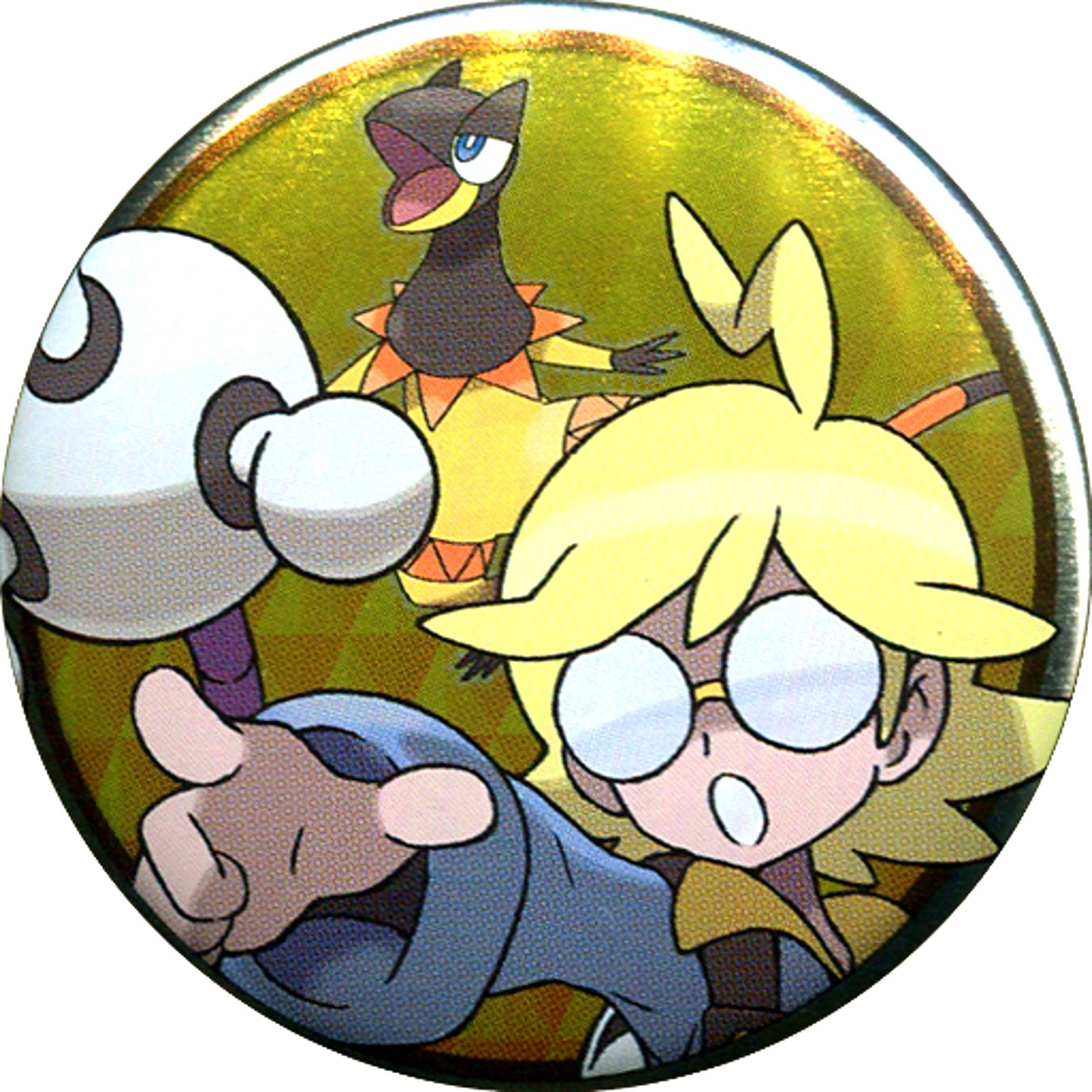Clemont & Heliolisk Pokemon Button Collection Kalos Region Pokemon Center Limited [USED]