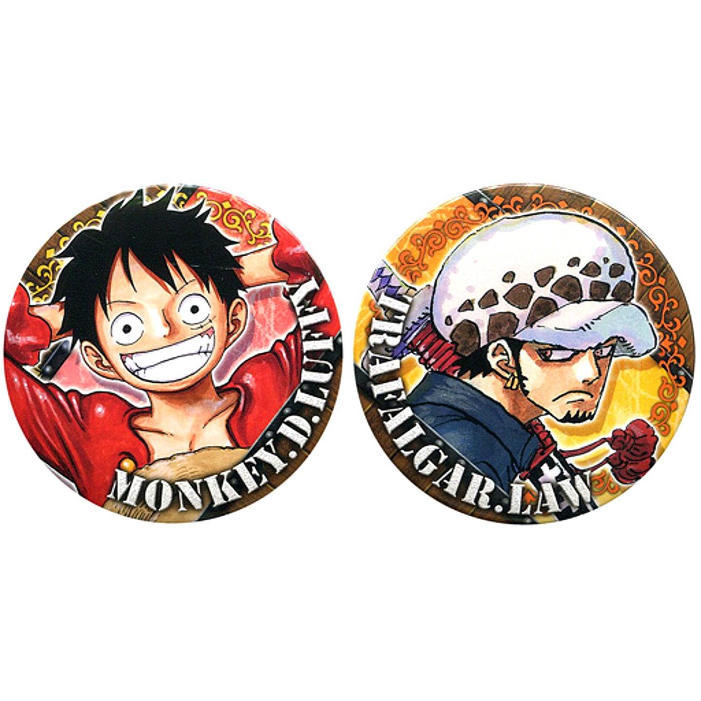 Set of 2 Luffy & Law JF2019 Limited Ver. Collection Button One Piece Jump Festa 2019 Goods [USED]