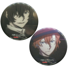 Bungo Stray Dogs Dead Apple Osamu Dazai Chuya Nakahara Special Can Badge animate Limited Blu-ray/DVD Ver. Sokoku Edition 2 Early Reservation Bonus 2 Types set Buttons [USED]