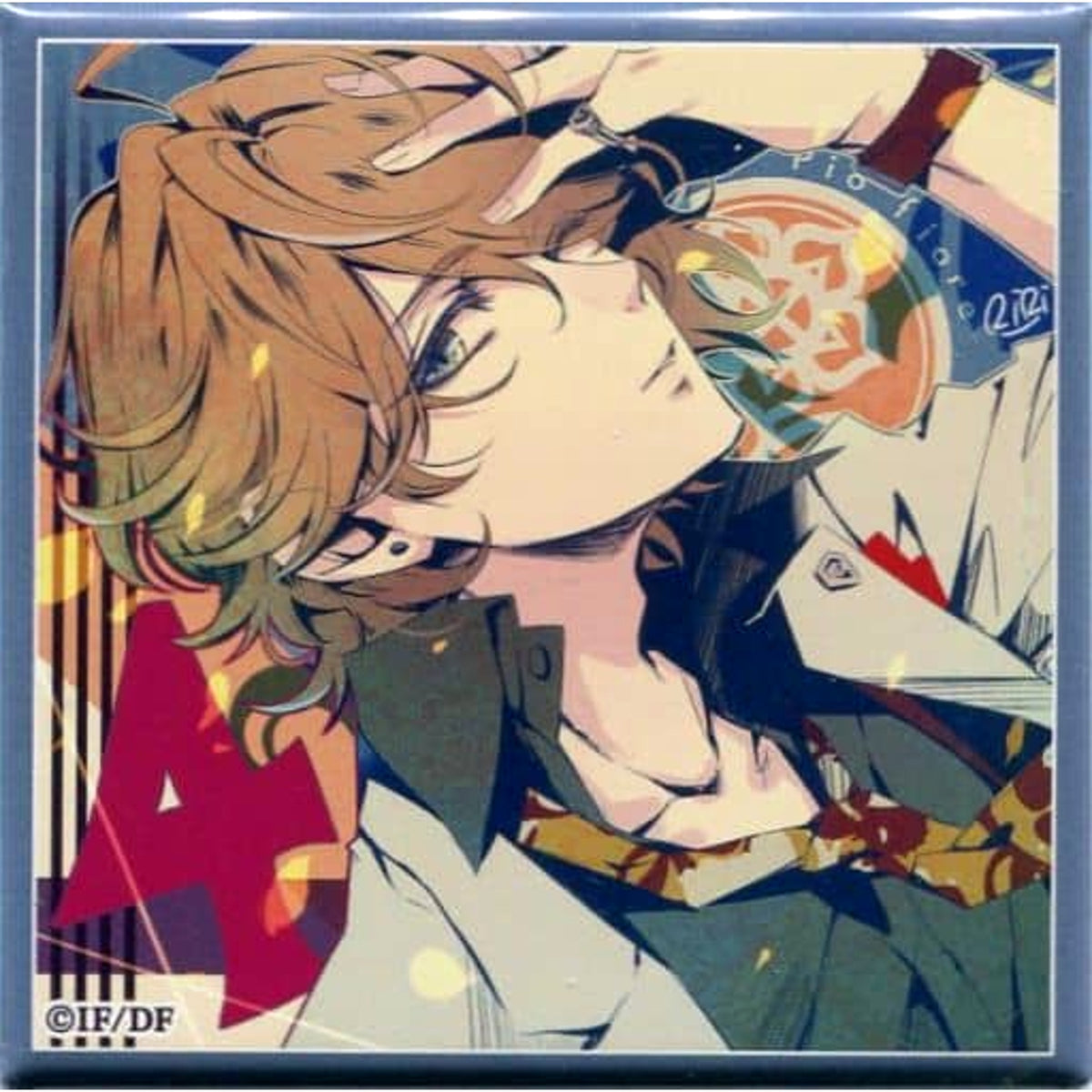 Piofiore no Bansho Nicola Francesca Square Can Badge Otomate Winter Market 2018-2019 Limited Buttons [USED]