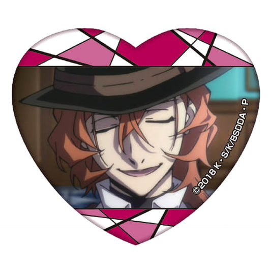 Bungo Stray Dogs Dead Apple Chuya Nakahara Heart Shaped Glitter Acrylic Badge Buttons [USED]
