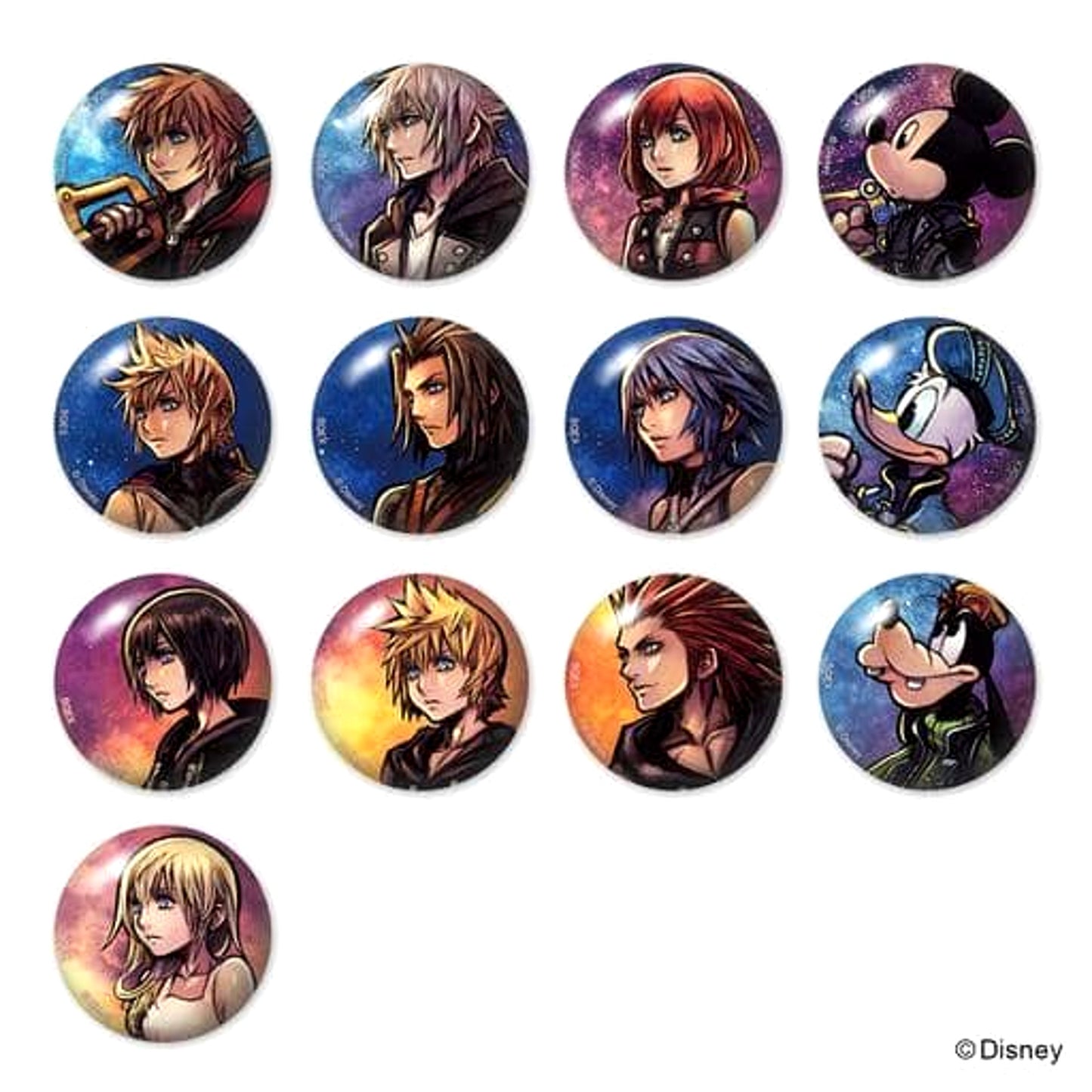 Kingdom Hearts III Sora & Others Can Badge Collection Vol.1 All 13 Types Set Buttons [USED]