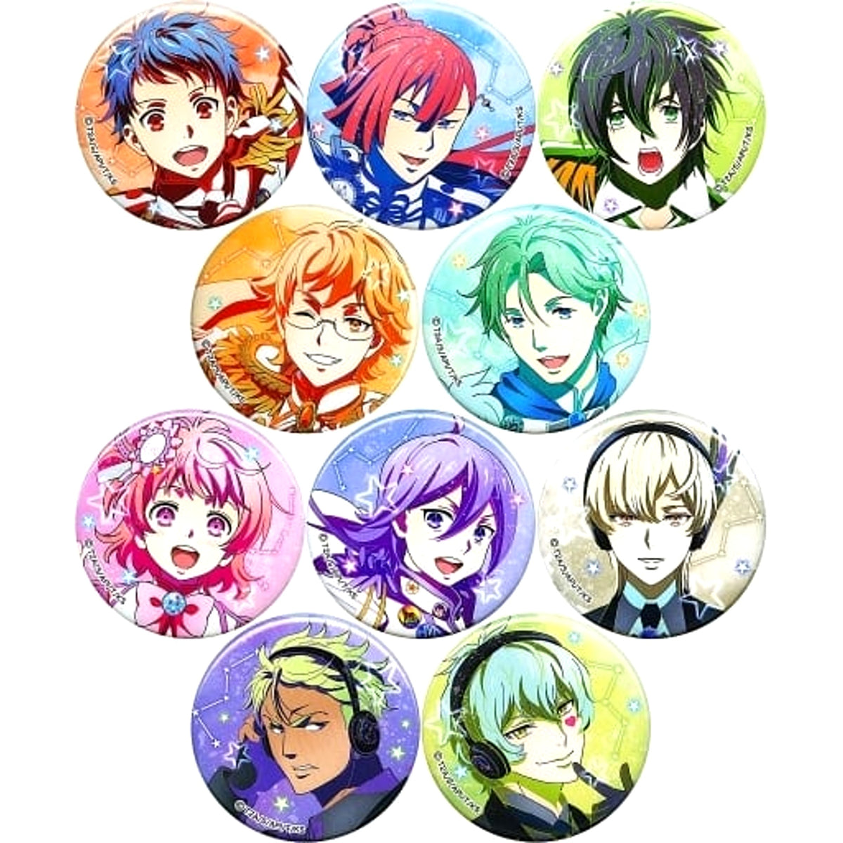 King of Prism Shiny Seven Stars Shin Ichijo & Others Trading Can Badge All 10 Types Set Buttons [USED]
