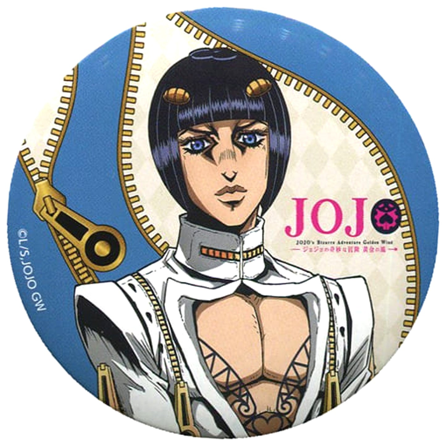 JoJo's Bizarre Adventure Part 5: Golden Wind Bruno Bucciarati Natural Proportions Can Badge Collection J-World Tokyo Limited Buttons [USED]