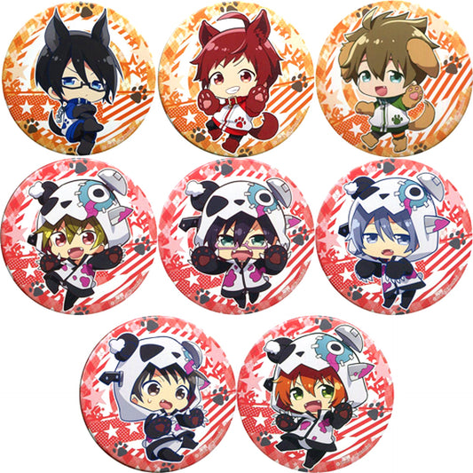Set of 8 The Idolmaster SideM Wake Atte Mini! Trading Big Badge Vol.1 [USED]