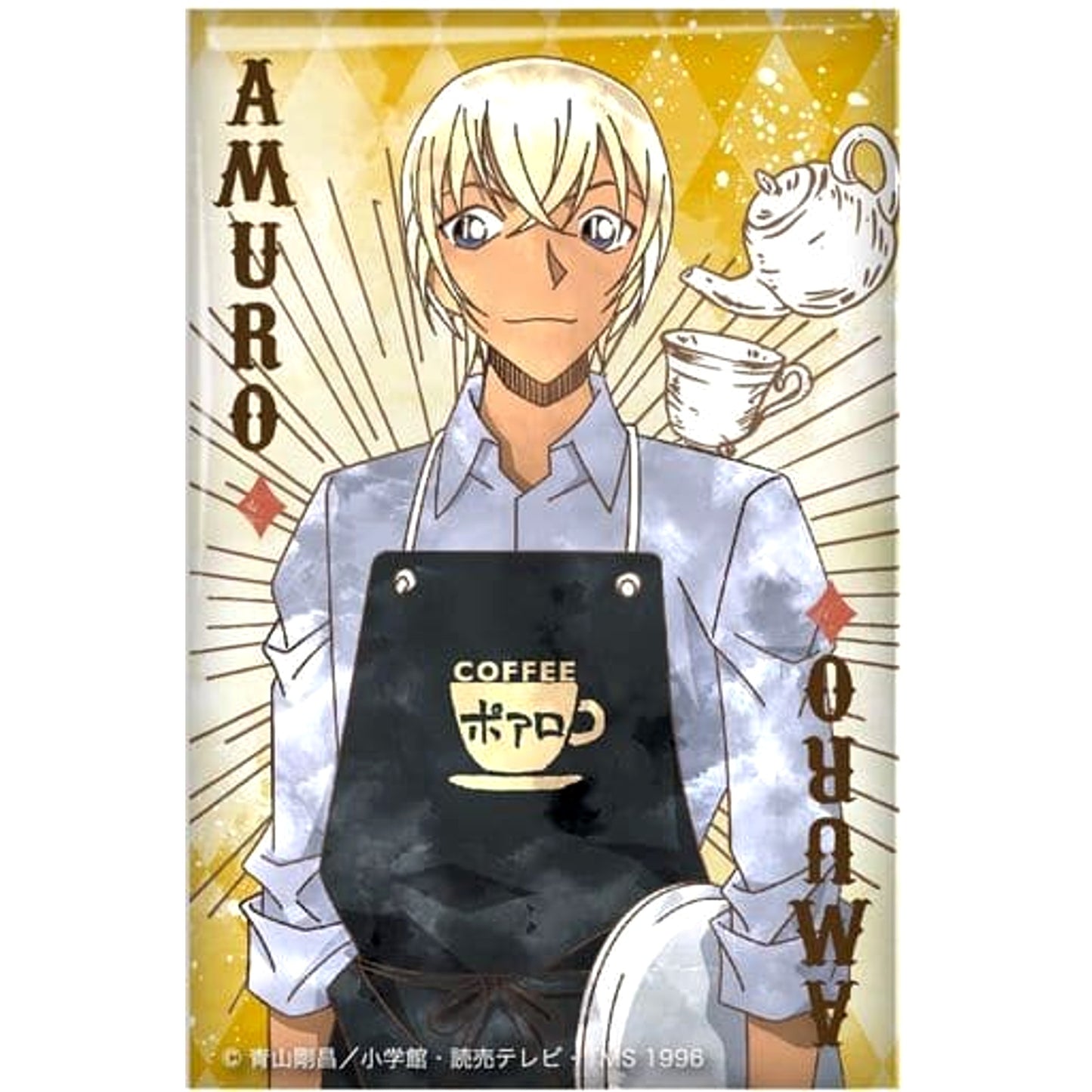 Toru Amuro Detective Conan Playing Cards Series Square Button [USED]