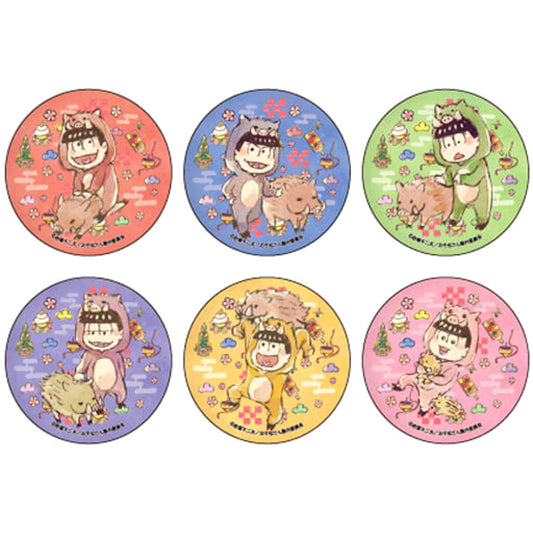 Mr. Osomatsu Osomatsu & Others Graph Art Design Can Badge 04 Boar Ver. All 6 Types Set Buttons [USED]