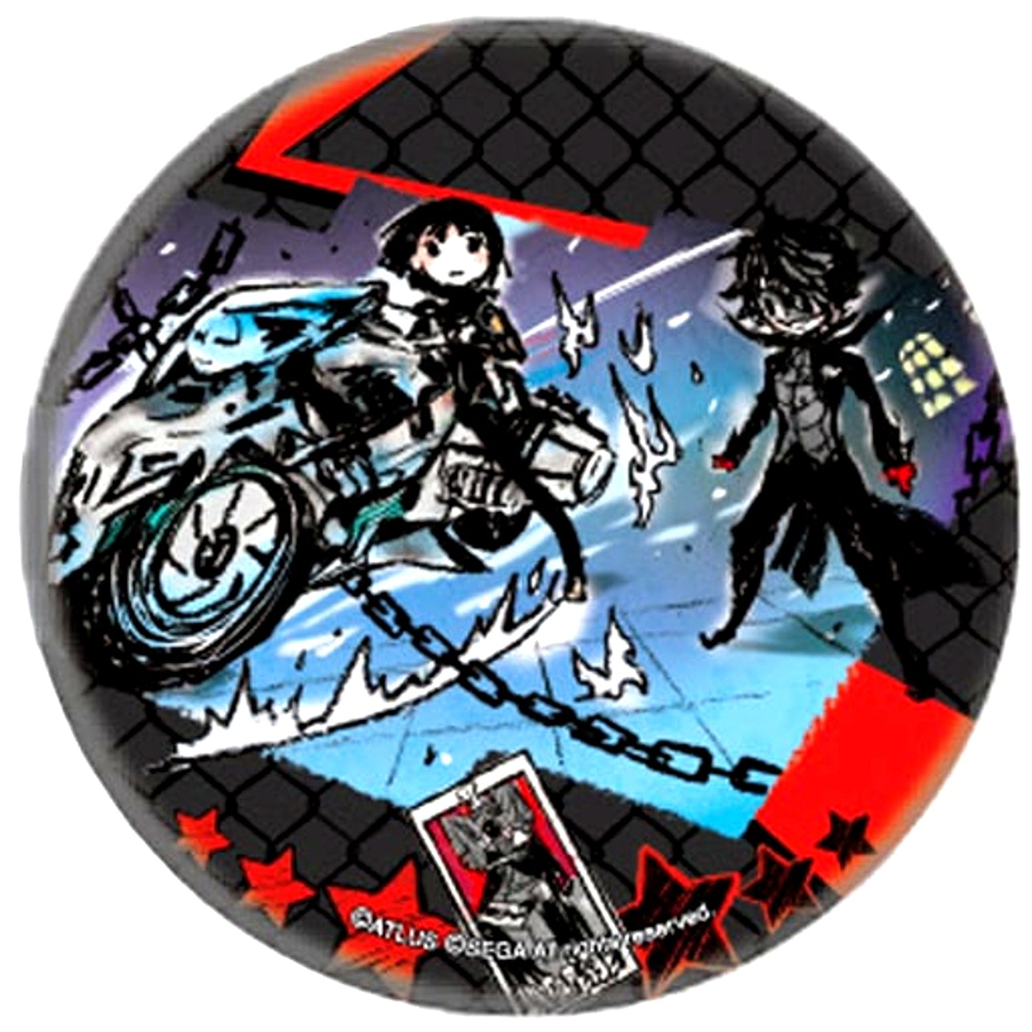 Makoto Niijima Queen and Protagonist Joker Persona 5 Button 03. GraffArt Design Event Scene Reproduction ver. [USED]