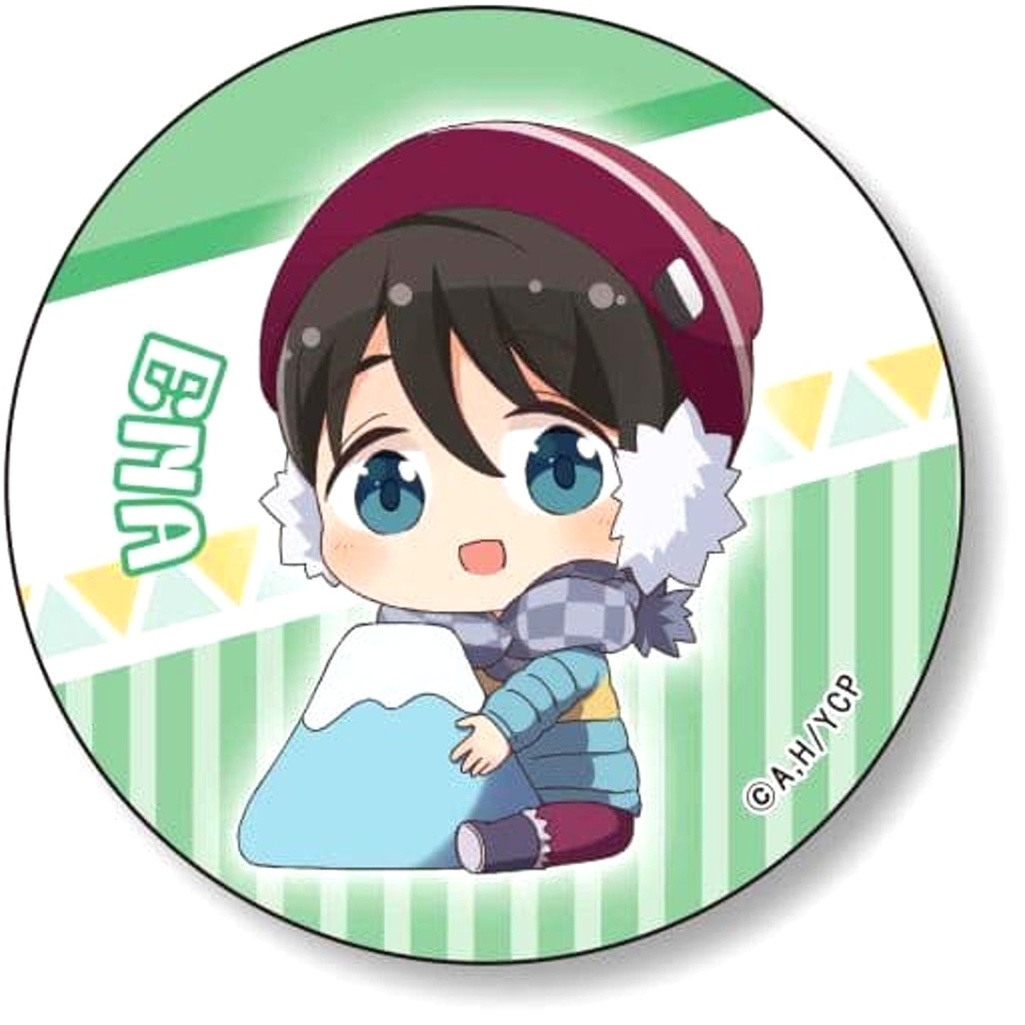 Laid-Back Camp Ena Saitou Gyugyutto Mt.Fuji Ver. Can Badge Buttons [USED]