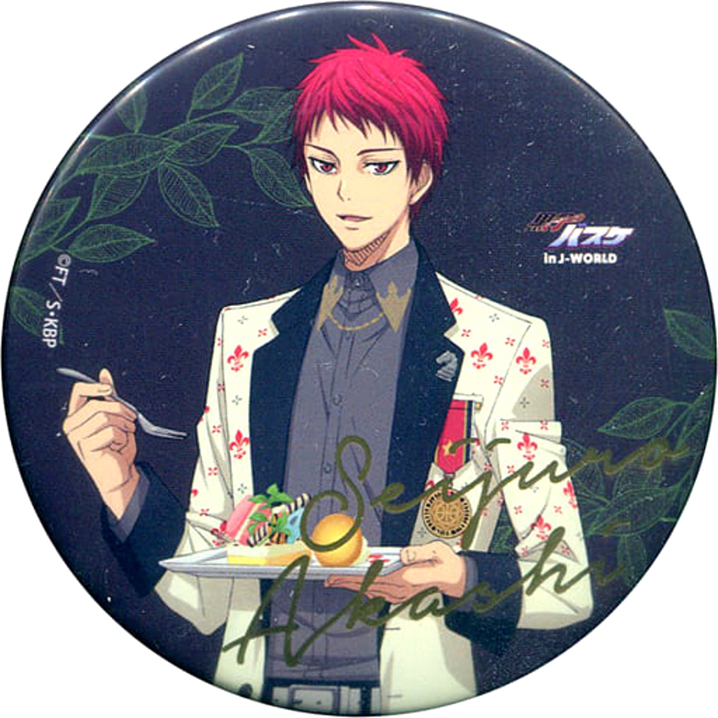 Seijuro Akashi Kuroko's Basketball 75mm Foil Stamped Button B J-World Collection Sweets Style Ver.Special Limited [USED]
