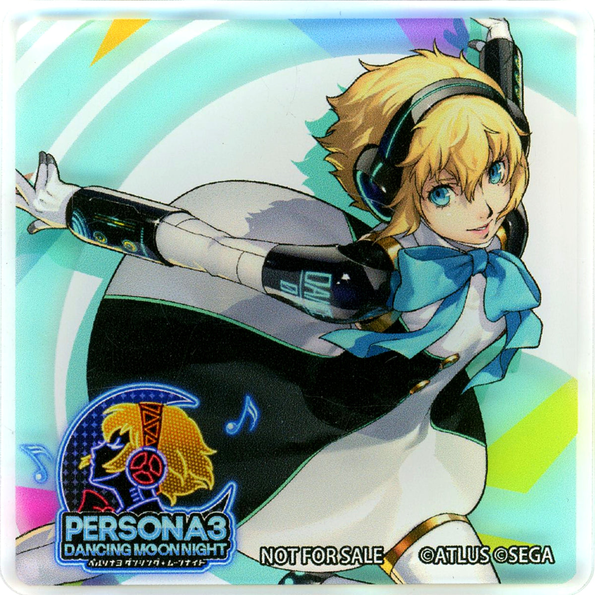 Aigis PS4 PS Vita Software Persona 3 Dancing in Moonlight Acrylic Button Futaba Tosho Bonus [USED]