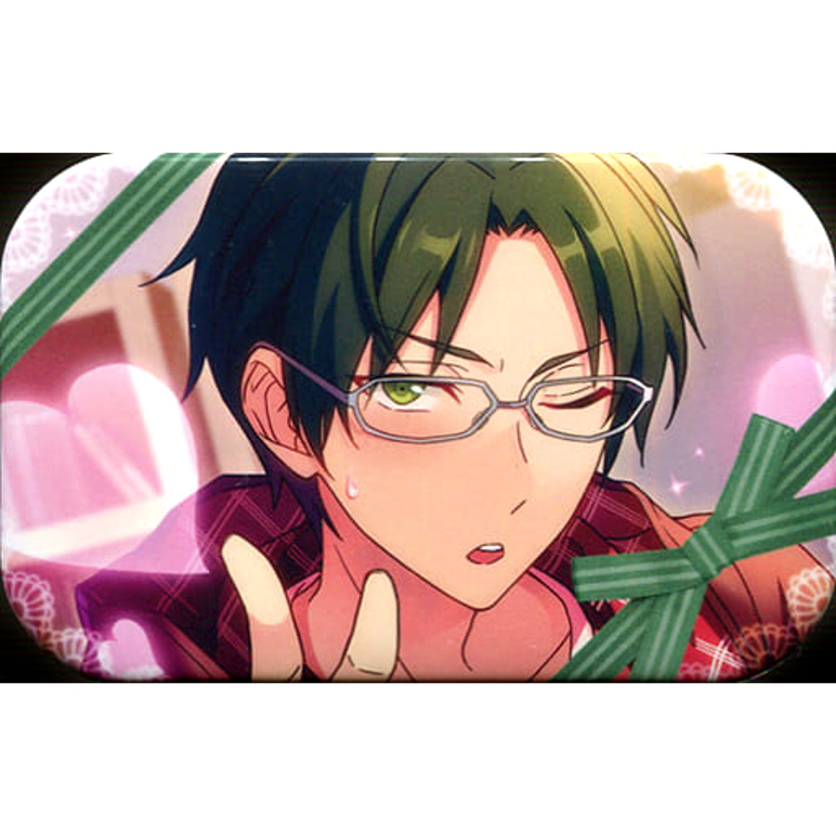 Ensemble Stars! Keito Hasumi Valentine Marukaku Can Badge 2019Ver. Buttons [USED]