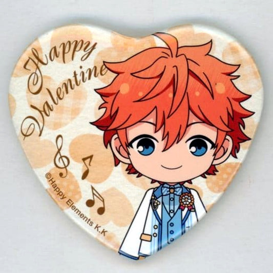 Ensemble Stars! Subaru Akehoshi Valentine Heart Can Badge 3rd Anniversary Group A Valentine Marukaku Can Badge 2019 Ver. Purchase Bonus Buttons [USED]