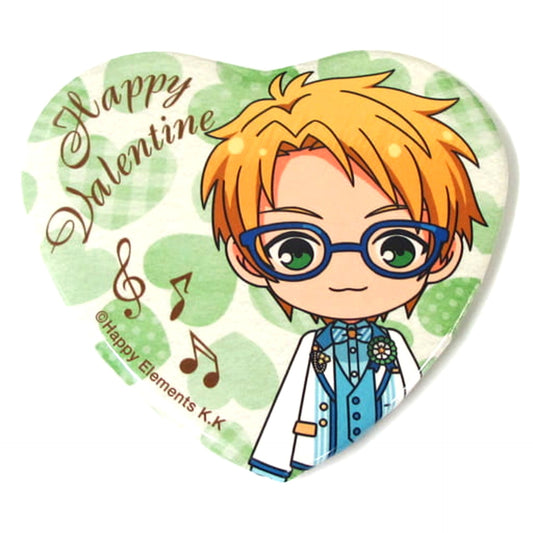 Makoto Yuuki Ensemble Stars! Valentine Heart Button 3rd Anniversary Group A Valentine Marukaku Button 2019 Ver. Purchase Bonus [USED]