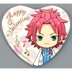 Ensemble Stars! Mao Isara Valentine Heart Can Badge 3rd Anniversary Group A Valentine Marukaku Can Badge 2019 Ver. Purchase Bonus Buttons [USED]