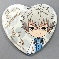 Ensemble Stars! Koga Ogami Valentine Heart Can Badge 3rd Anniversary Group A Valentine Marukaku Can Badge 2019 Ver. Purchase Bonus Buttons [USED]