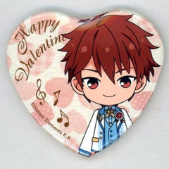 Ensemble Stars! Chiaki Morisawa Valentine Heart Can Badge 3rd Anniversary Group A Valentine Marukaku Can Badge 2019 Ver. Purchase Bonus Buttons [USED]