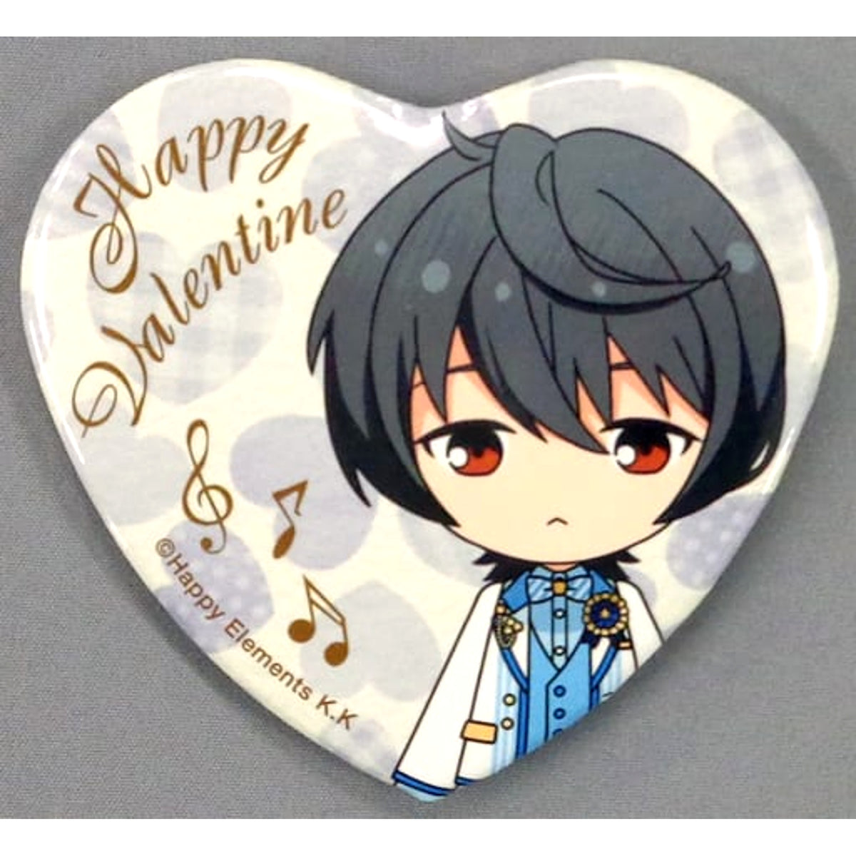 Ensemble Stars! Ritsu Sakuma Valentine Heart Can Badge 3rd Anniversary Group B Valentine Marukaku Can Badge 2019 Ver. Purchase Bonus Buttons [USED]
