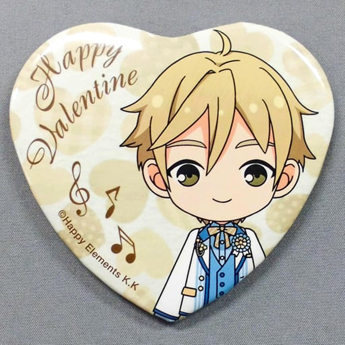 Ensemble Stars! Tomoya Mashiro Valentine Heart Button 3rd Anniversary Group B Valentine Marukaku Button 2019 Ver. Purchase Bonus [USED]