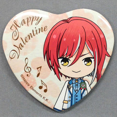 Ensemble Stars! Natsume Sakasaki Valentine Heart Can Badge 3rd Anniversary Group B Valentine Marukaku Can Badge 2019 Ver. Purchase Bonus Buttons [USED]