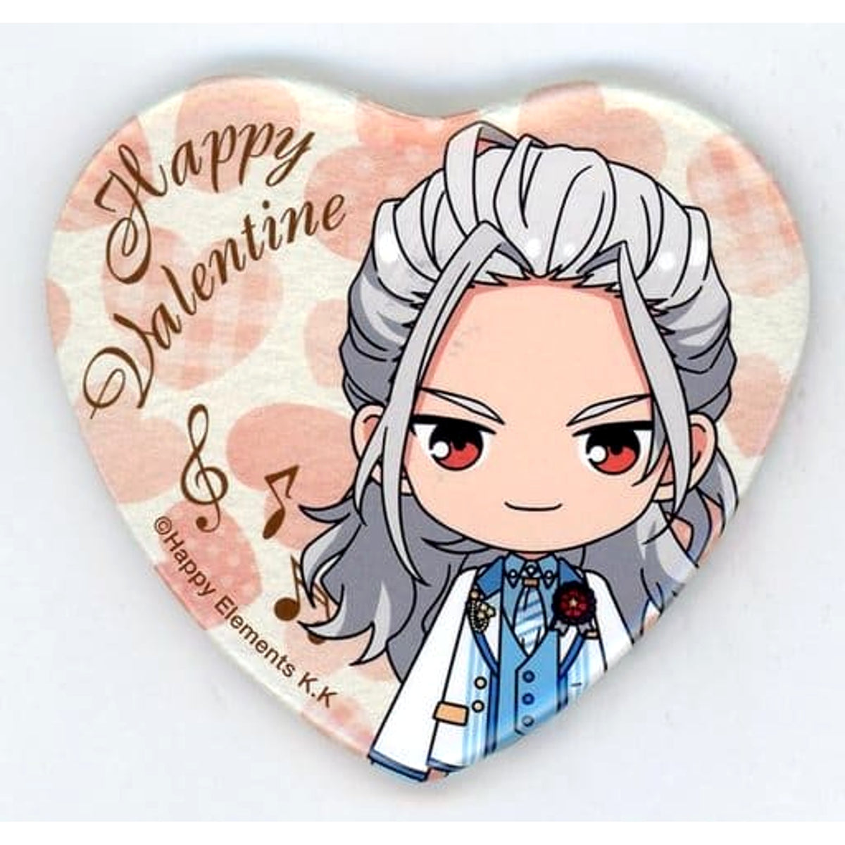 Ensemble Stars! Nagisa Ran Valentine Heart Can Badge 3rd Anniversary Group B Valentine Marukaku Can Badge 2019 Ver. Purchase Bonus Buttons [USED]