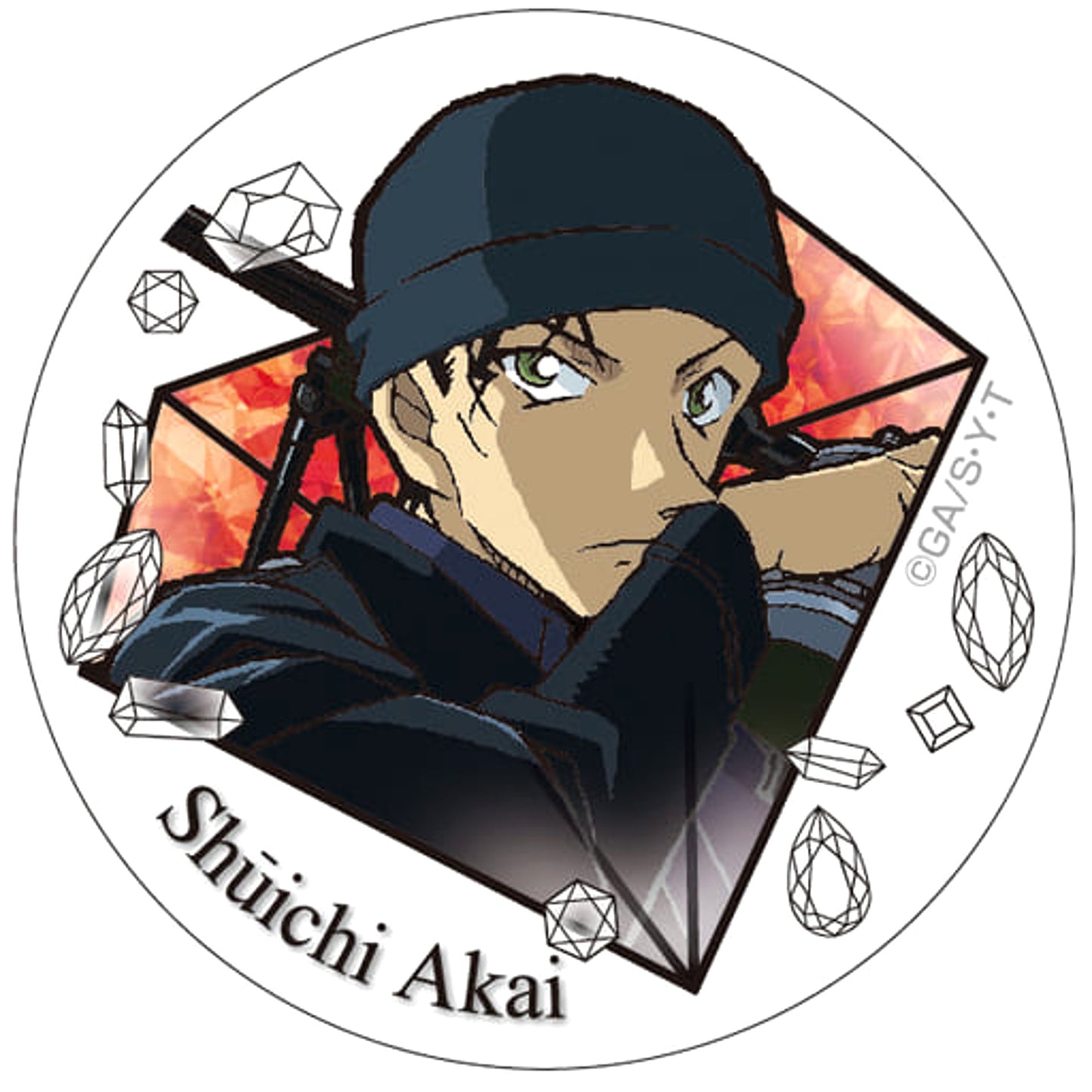 Shuichi Akai Detective Conan Polyca Badge Vol.5 [USED]