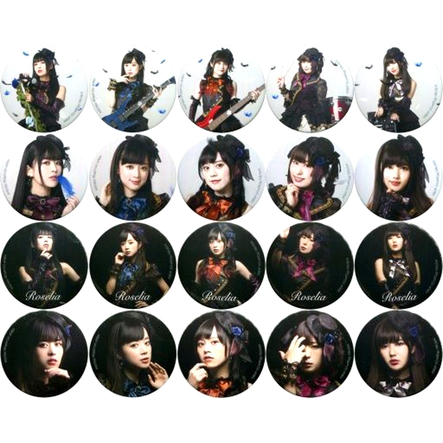 Set of 20 Roselia BanG Dream! Artist Trading Button Vol. 2 [USED]