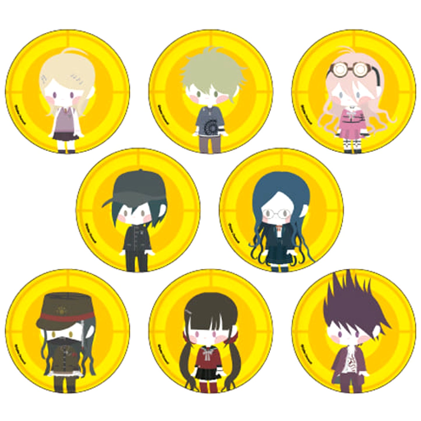 Danganronpa V3: Killing Harmony Kaede Akamatsu & Others 06 Postel Design All 8 Types Set Buttons [USED]