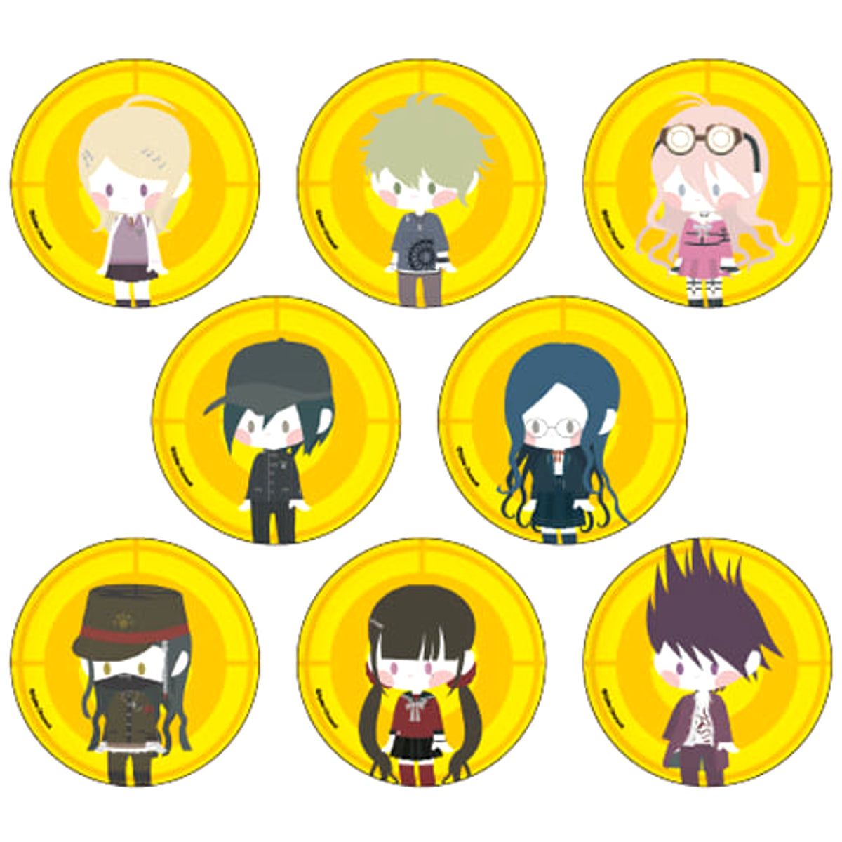 Danganronpa V3: Killing Harmony Kaede Akamatsu & Others 06 Postel Design All 8 Types Set Buttons [USED]