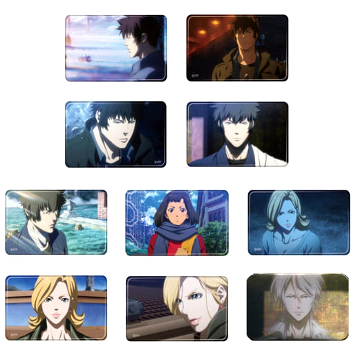 Psycho-Pass: Sinners of the System Case.3 On the Other Side of Love and Hate Shinya Kougami & Others Trading Rectangle Can Badge All 10 Types Set Buttons [USED]